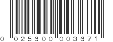 UPC 025600003671