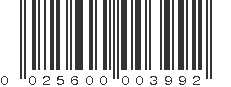 UPC 025600003992