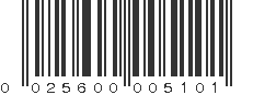 UPC 025600005101