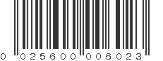 UPC 025600006023