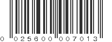 UPC 025600007013