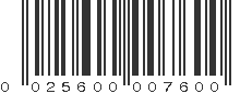 UPC 025600007600