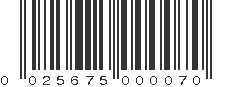 UPC 025675000070