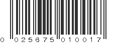 UPC 025675010017