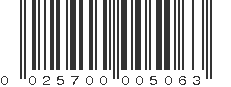 UPC 025700005063