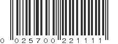 UPC 025700221111