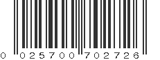 UPC 025700702726