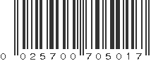 UPC 025700705017