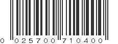 UPC 025700710400