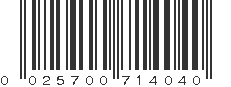 UPC 025700714040