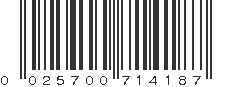 UPC 025700714187