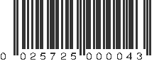 UPC 025725000043