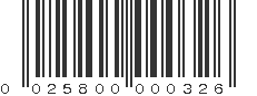 UPC 025800000326