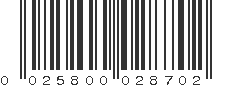 UPC 025800028702