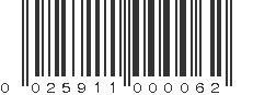 UPC 025911000062