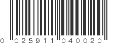 UPC 025911040020