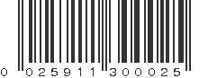 UPC 025911300025