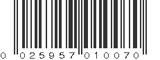 UPC 025957010070