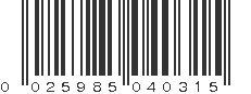 UPC 025985040315