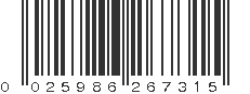 UPC 025986267315