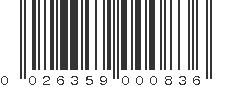 UPC 026359000836