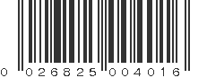 UPC 026825004016