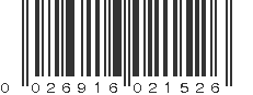 UPC 026916021526