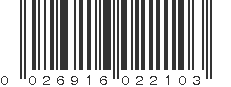 UPC 026916022103