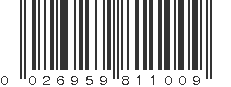 UPC 026959811009