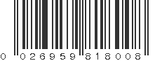 UPC 026959818008