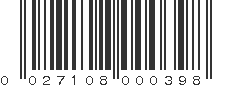 UPC 027108000398