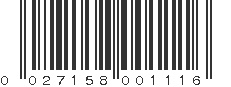 UPC 027158001116