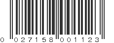 UPC 027158001123