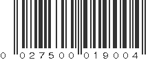 UPC 027500019004