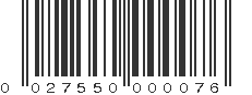 UPC 027550000076