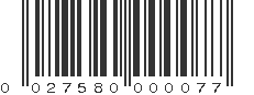 UPC 027580000077