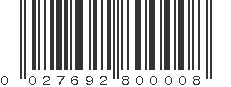 UPC 027692800008