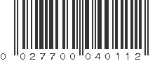 UPC 027700040112