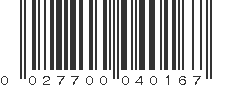 UPC 027700040167