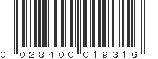 UPC 028400019316