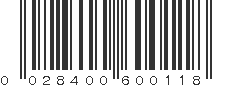 UPC 028400600118