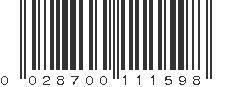 UPC 028700111598