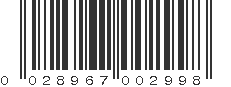 UPC 028967002998