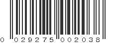 UPC 029275002038