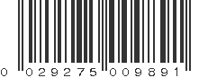 UPC 029275009891