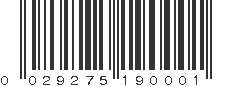 UPC 029275190001