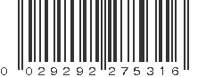 UPC 029292275316