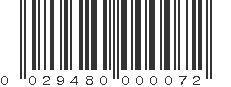 UPC 029480000072