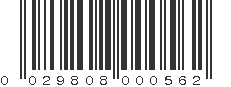 UPC 029808000562