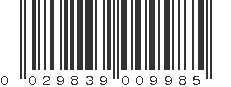 UPC 029839009985